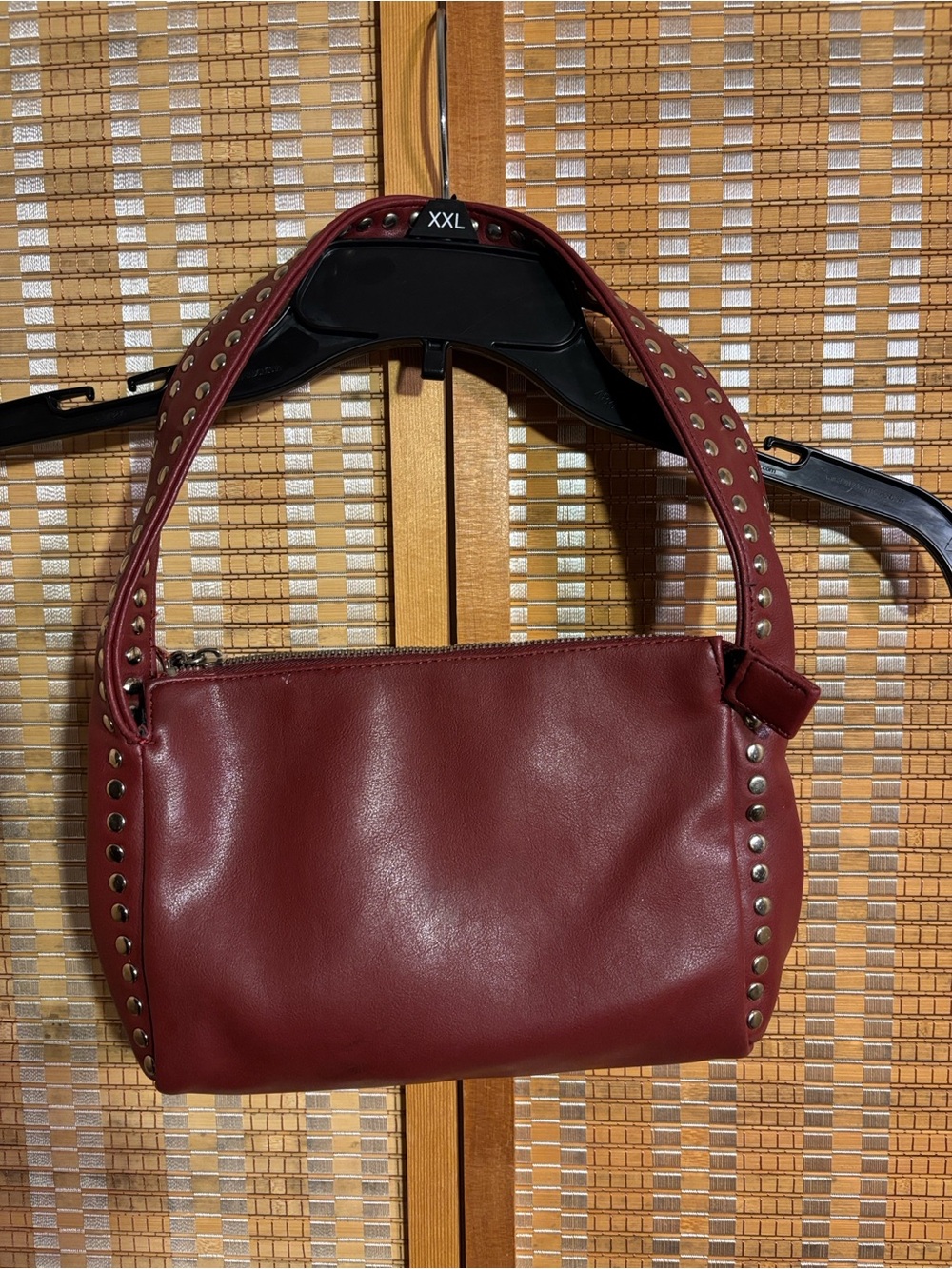 Nine West | Women’s Burgundy Faux Leather Studded Shoulder Bag - Picture 4 of 12